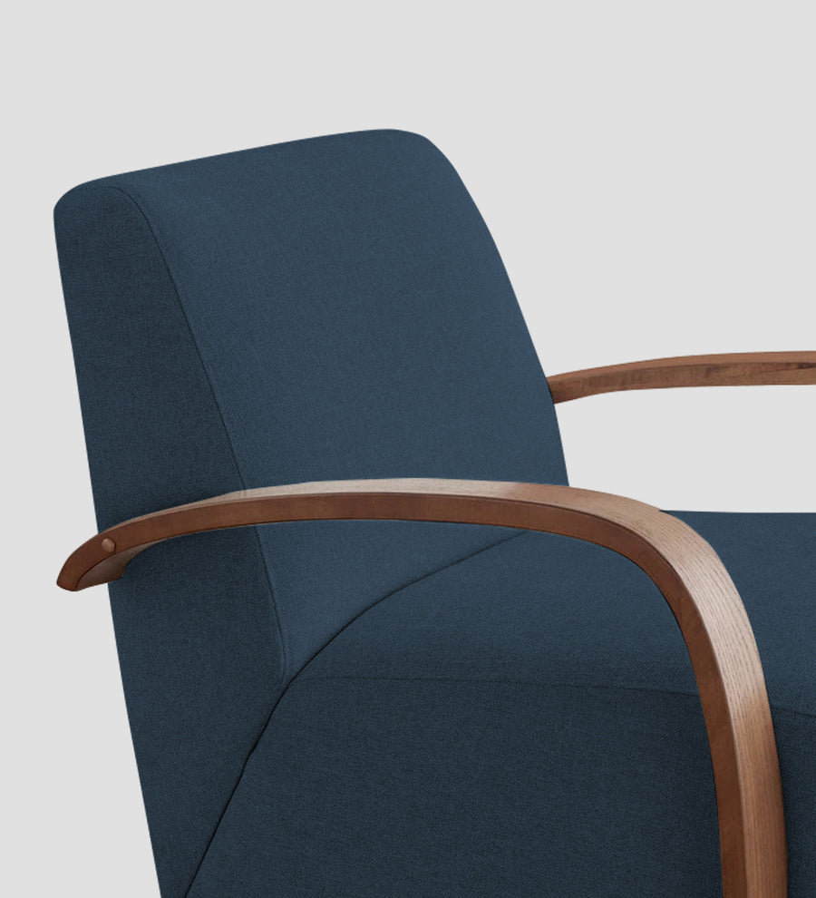 Balma Fabric Swivel Chair In Light Blue Colour - Febonic Living