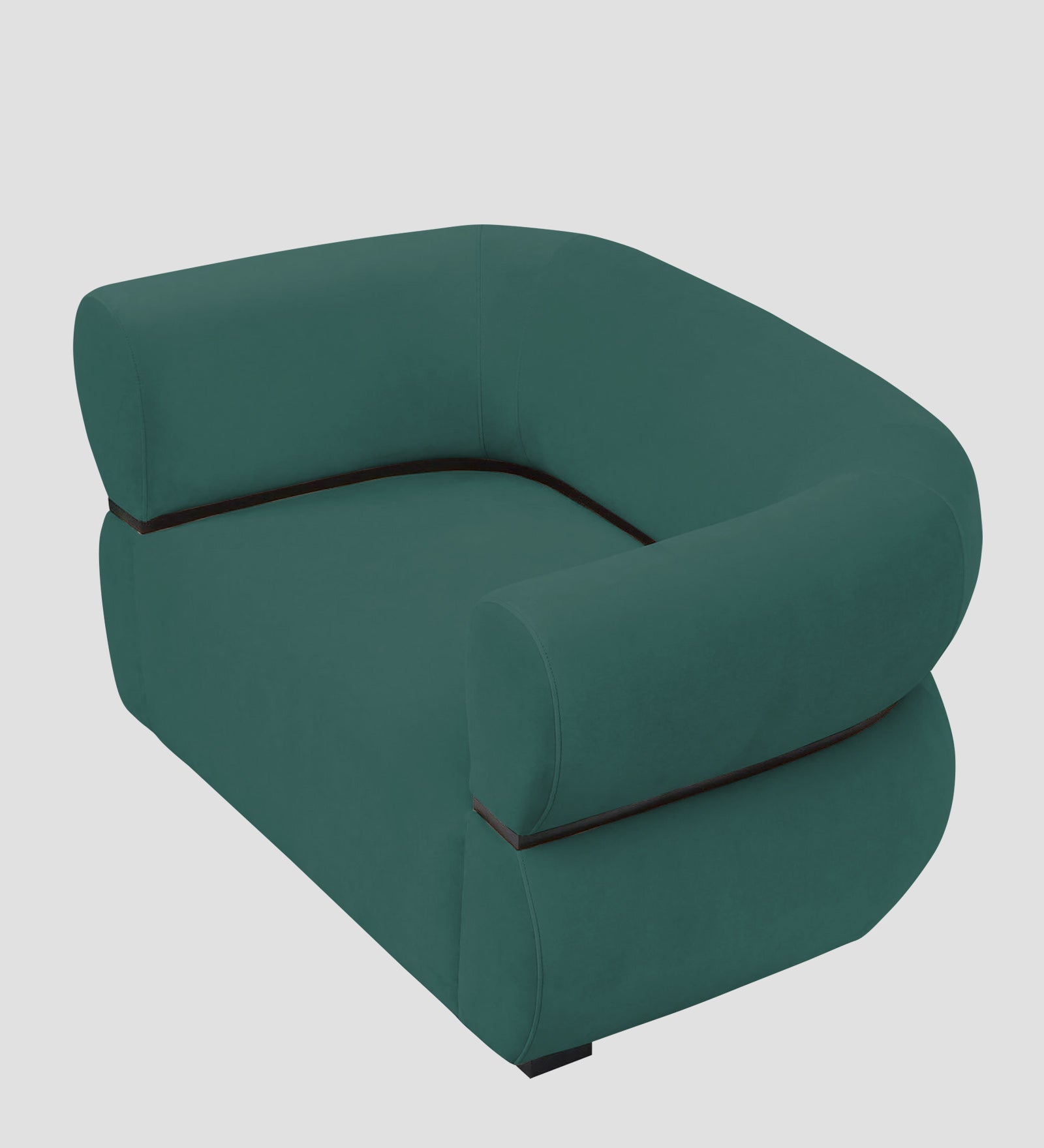 Kula Velvet 1 Seater Sofa In Pine Green Colour