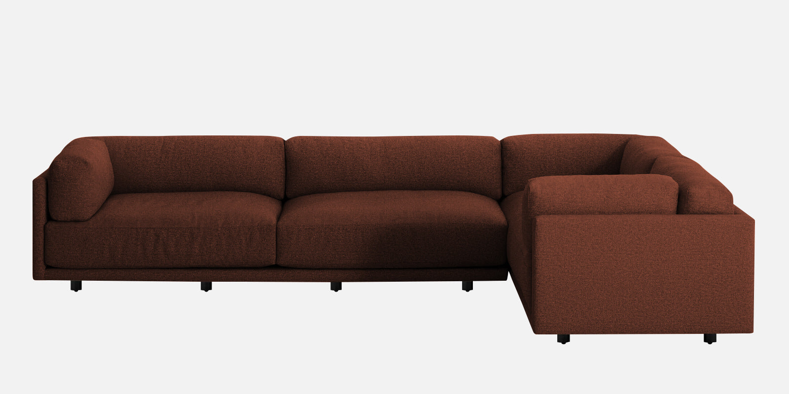 Nixon Fabric 6 Seater RHS Sectional Sofa In Coffee Brown Colour