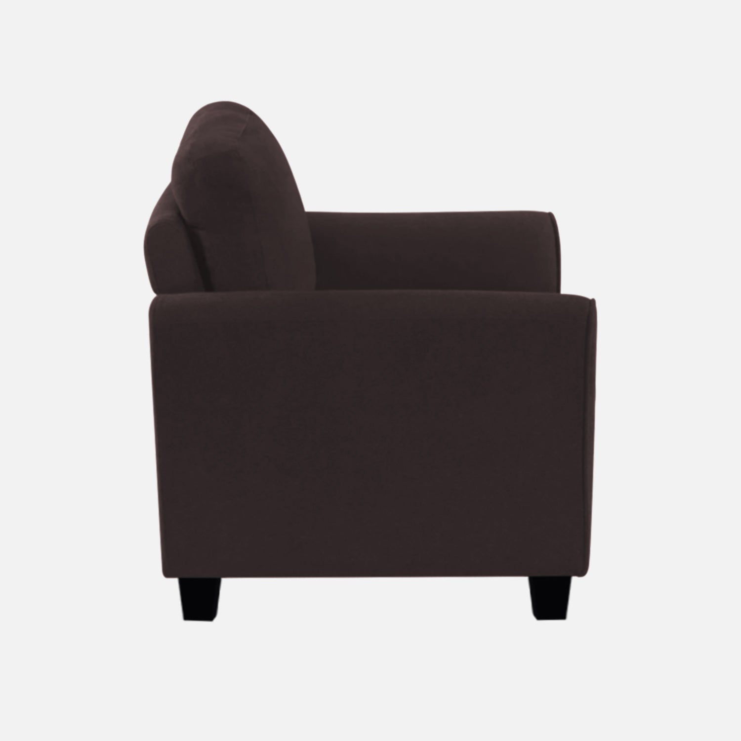 Daroo Velvet 1 Seater Sofa In Mocha Brown Colour