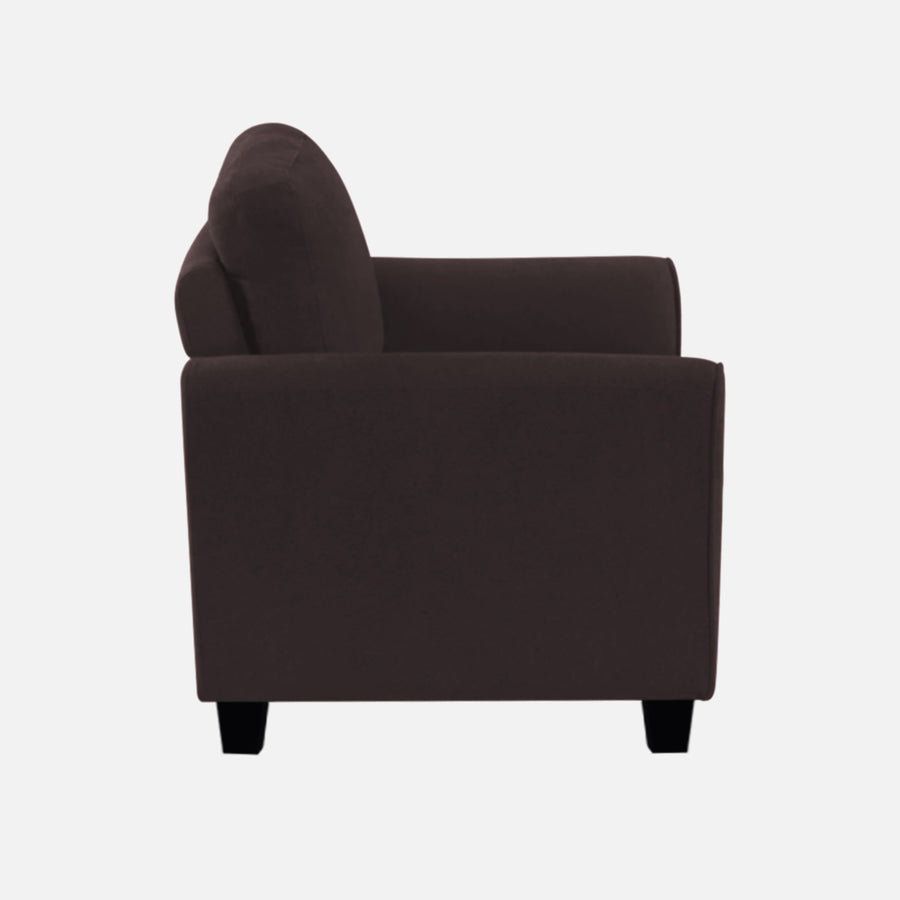 Daroo Velvet 1 Seater Sofa In Mocha Brown Colour - Febonic Living