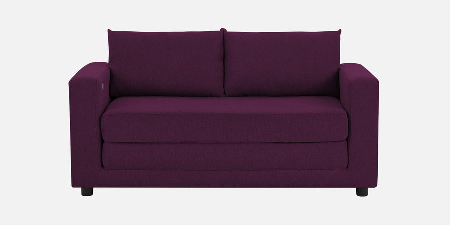 Roman Fabric 3 Seater Foldable Sofa Cum Bed In Greek Purple Colour With Usb Port - Febonic Living