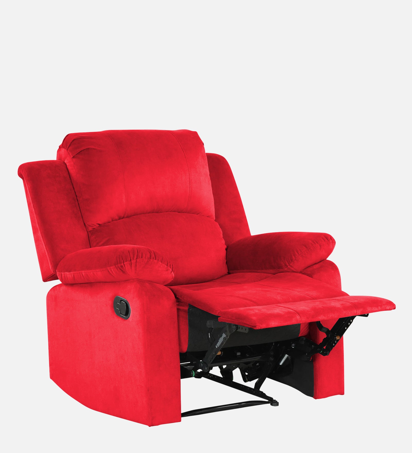 Henry Velvet Manual 1 Seater Recliner In Ox Blood Maroon Colour