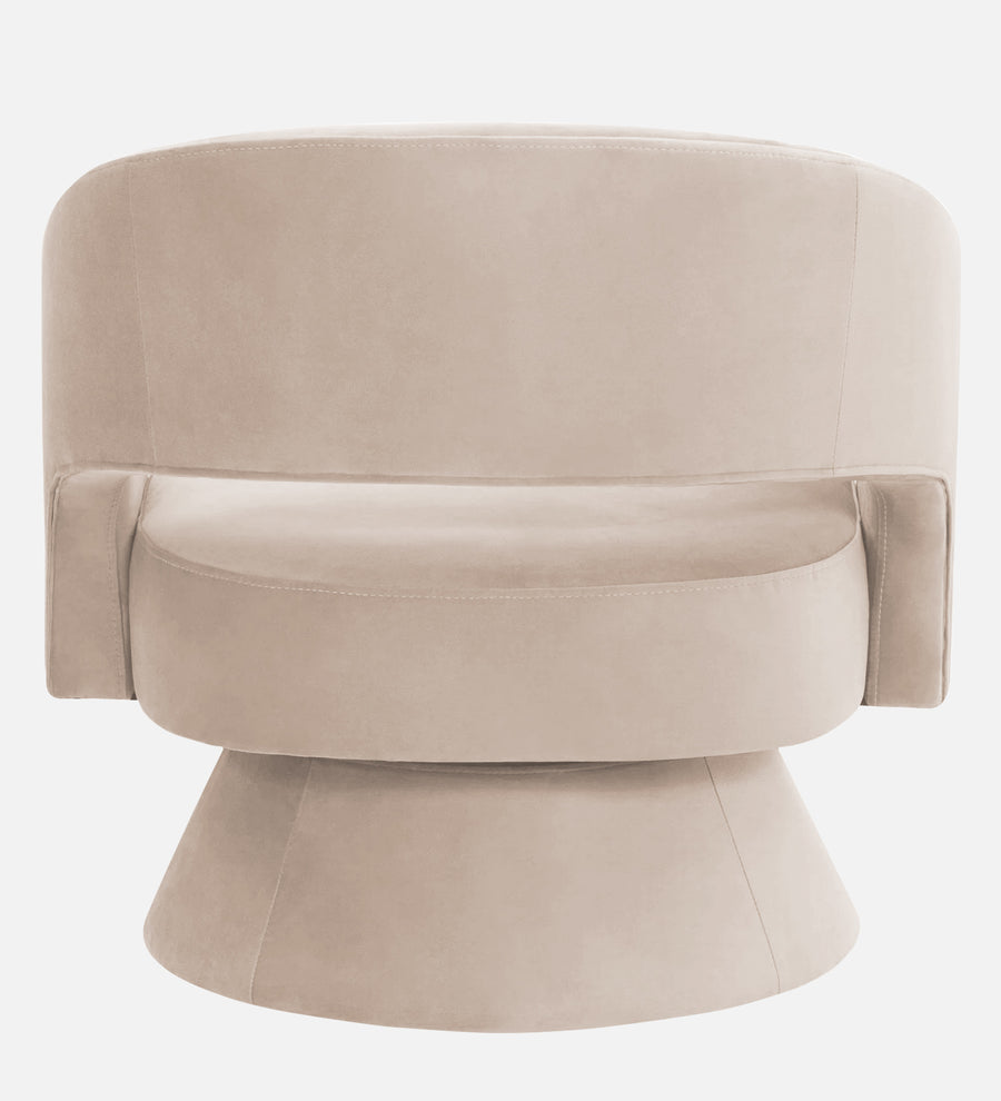 Pendra Velvet Swivel Chair In Camel Beige Colour - Febonic Living
