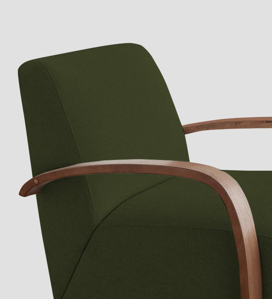 Balma Fabric Swivel Chair In Olive Green Colour - Febonic Living