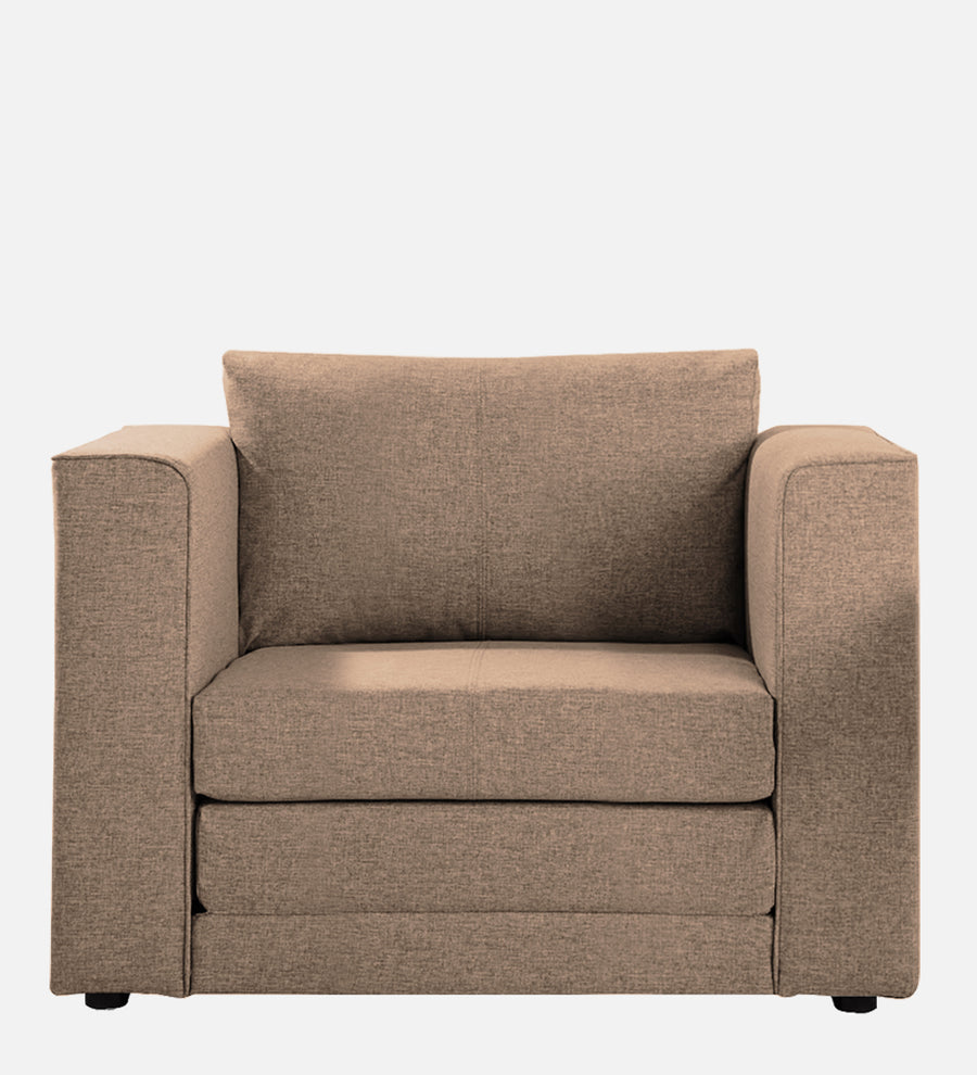 Kenia Fabric 1 Seater Foldable Sofa Cum Bed In Cookie Beige Colour - Febonic Living