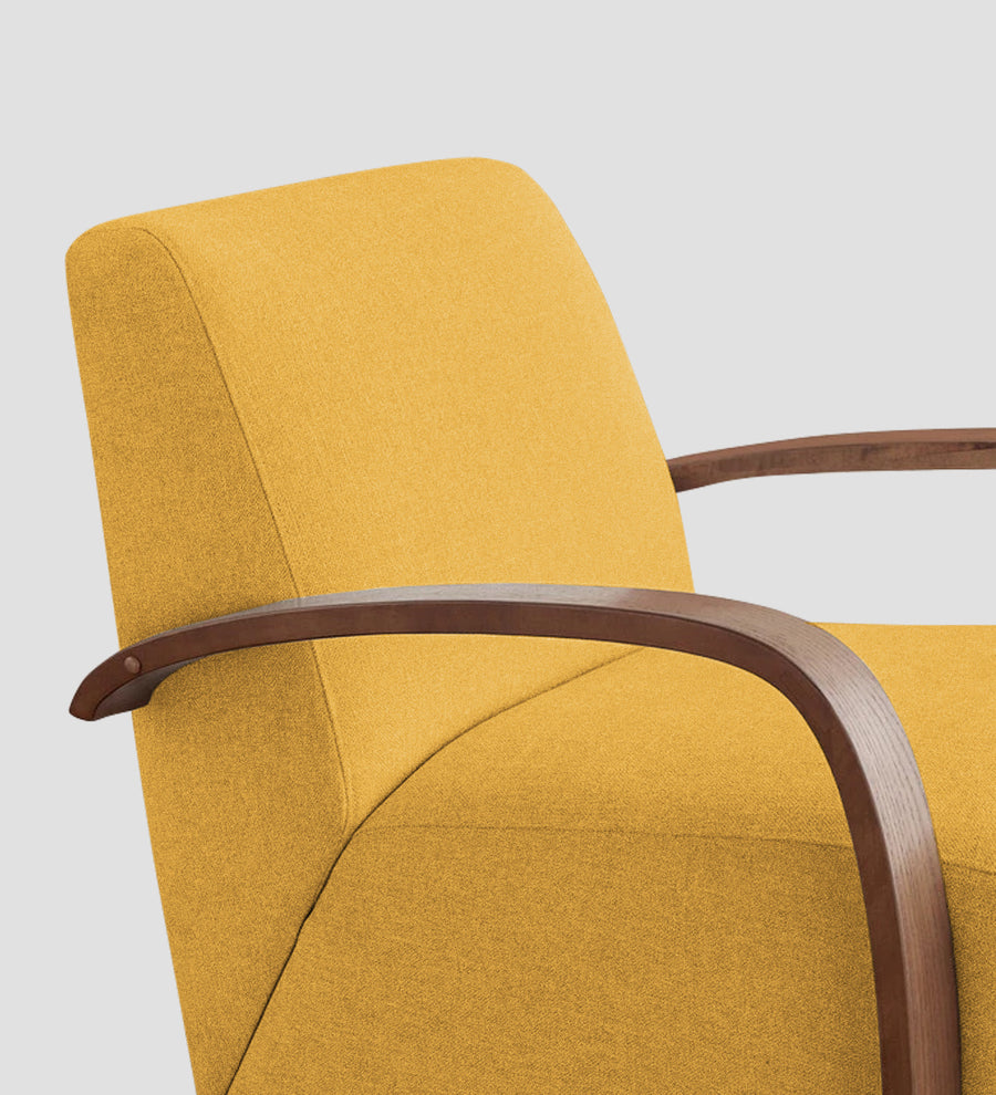 Balma Fabric Swivel Chair In Bold Yellow Colour - Febonic Living