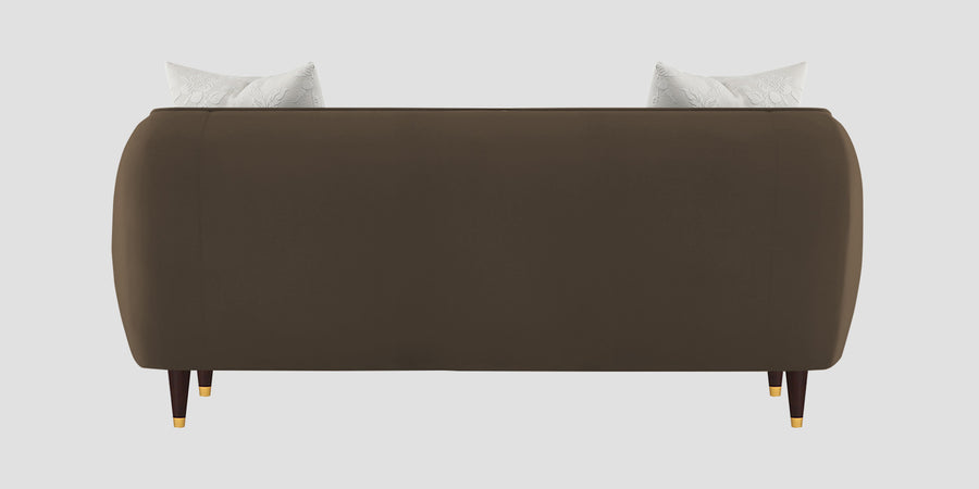 Hairo Velvet 2 Seater Sofa In Shade Brown Colour - Febonic Living