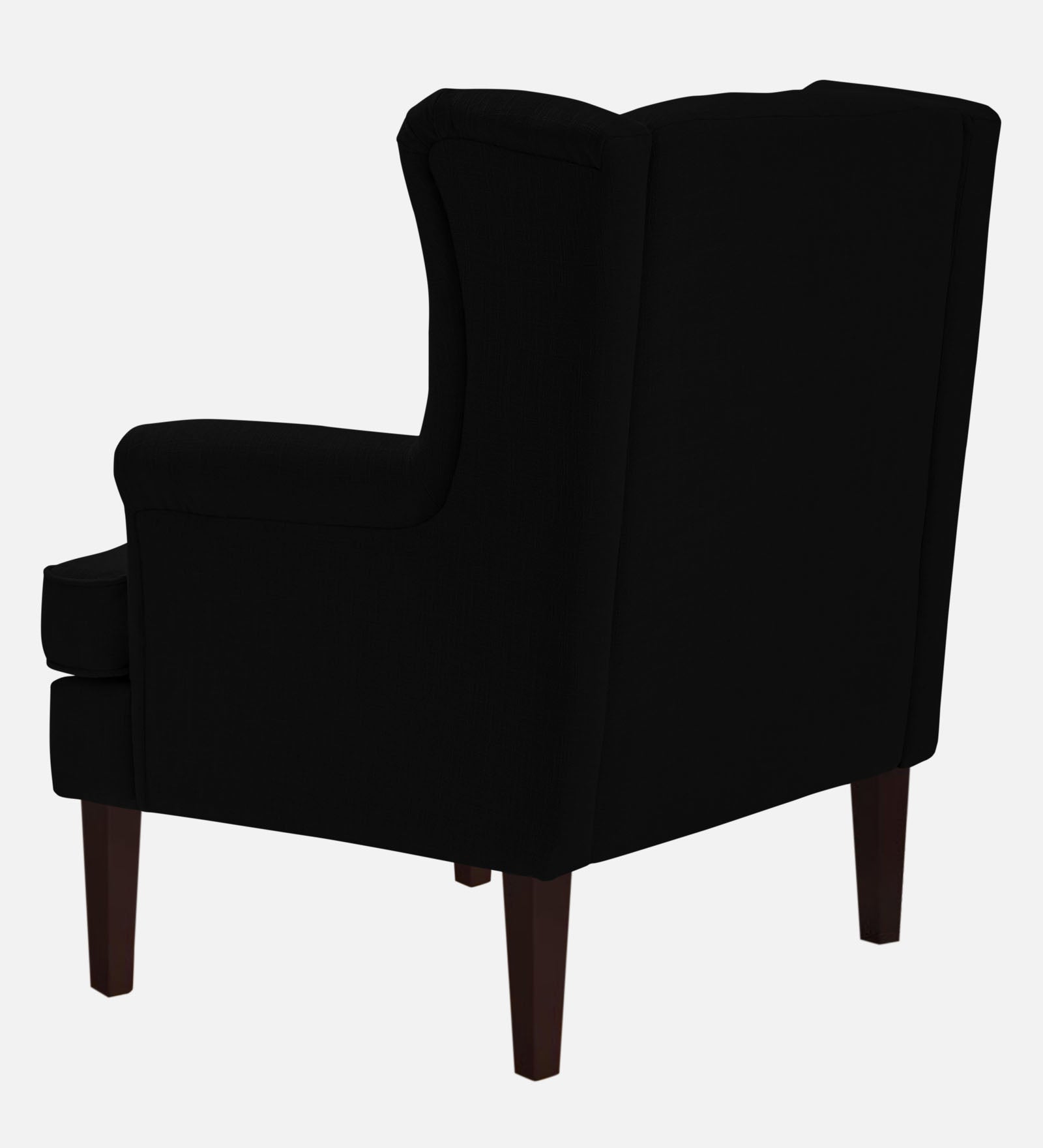 Deyuk Fabric Wing Chair In Zed Black Colour