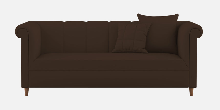 Rubi Velvet 3 Seater Sofa In Chocolate Brown Colour - Febonic Living