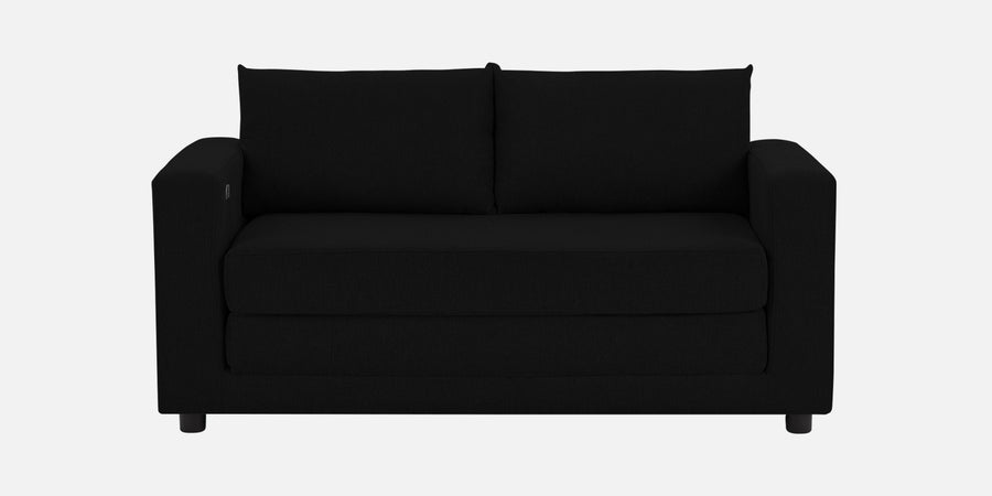 Roman Fabric 3 Seater Foldable Sofa Cum Bed In Zed Black Colour With Usb Port - Febonic Living