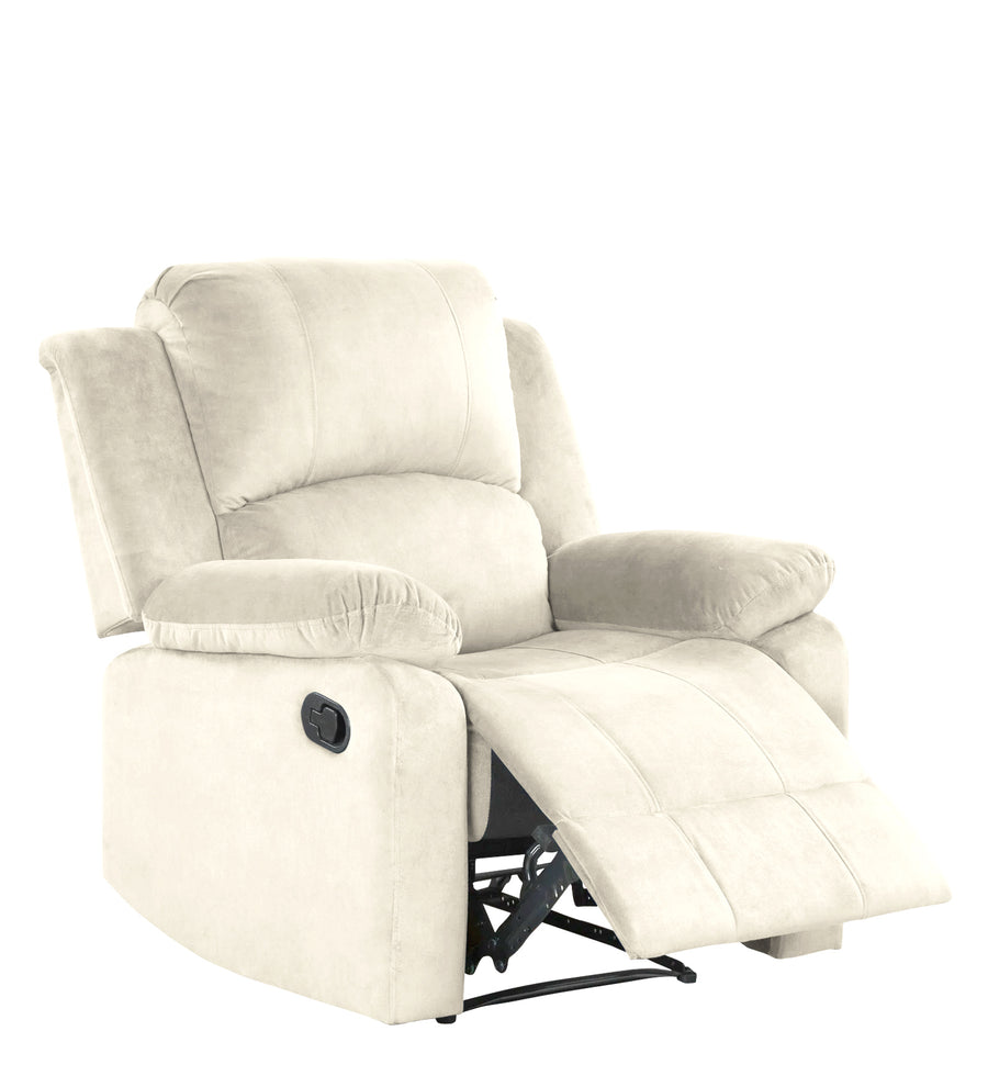 Henry Fabric 1 Seater Motorized Recliner In Ivory Cream Colour - Febonic Living