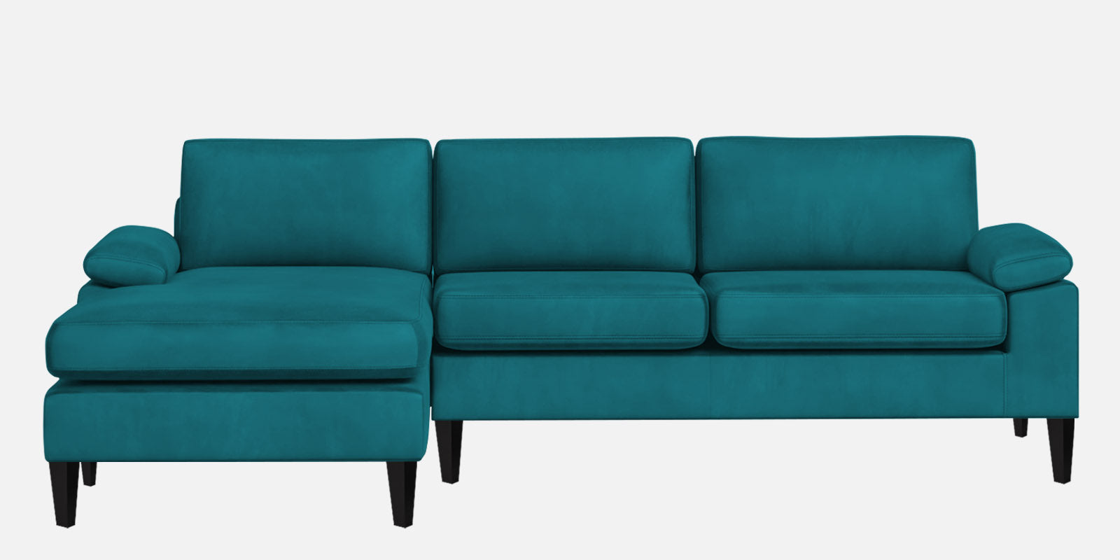 Vegas Velvet RHS Sectional Sofa (3+Lounger) In Pine Green Colour