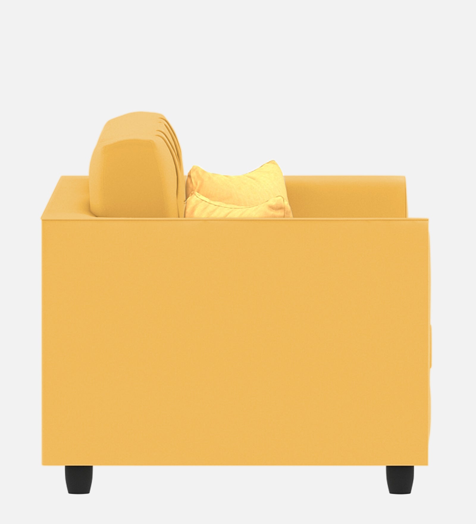 Nestin Velvet 1 Seater Sofa in Turmeric Yellow Colour