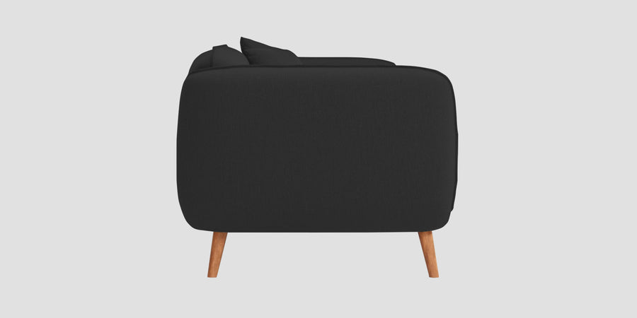 Zia Fabric 2 Seater Sofa In Bitter Black Colour - Febonic Living
