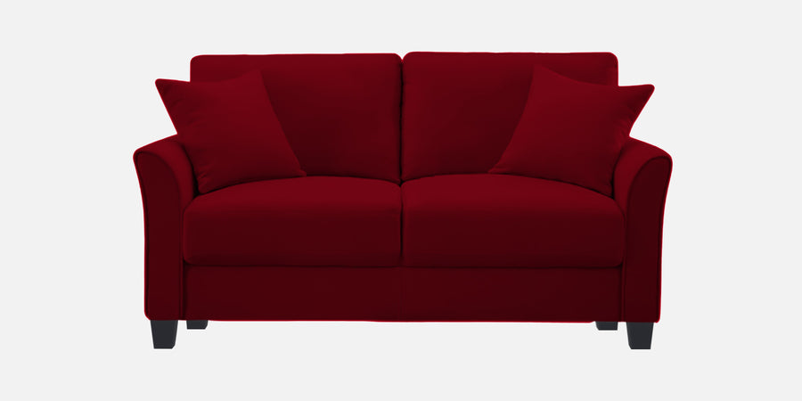 Daroo Velvet 2 Seater Sofa In Cherry Red Colour - Febonic Living