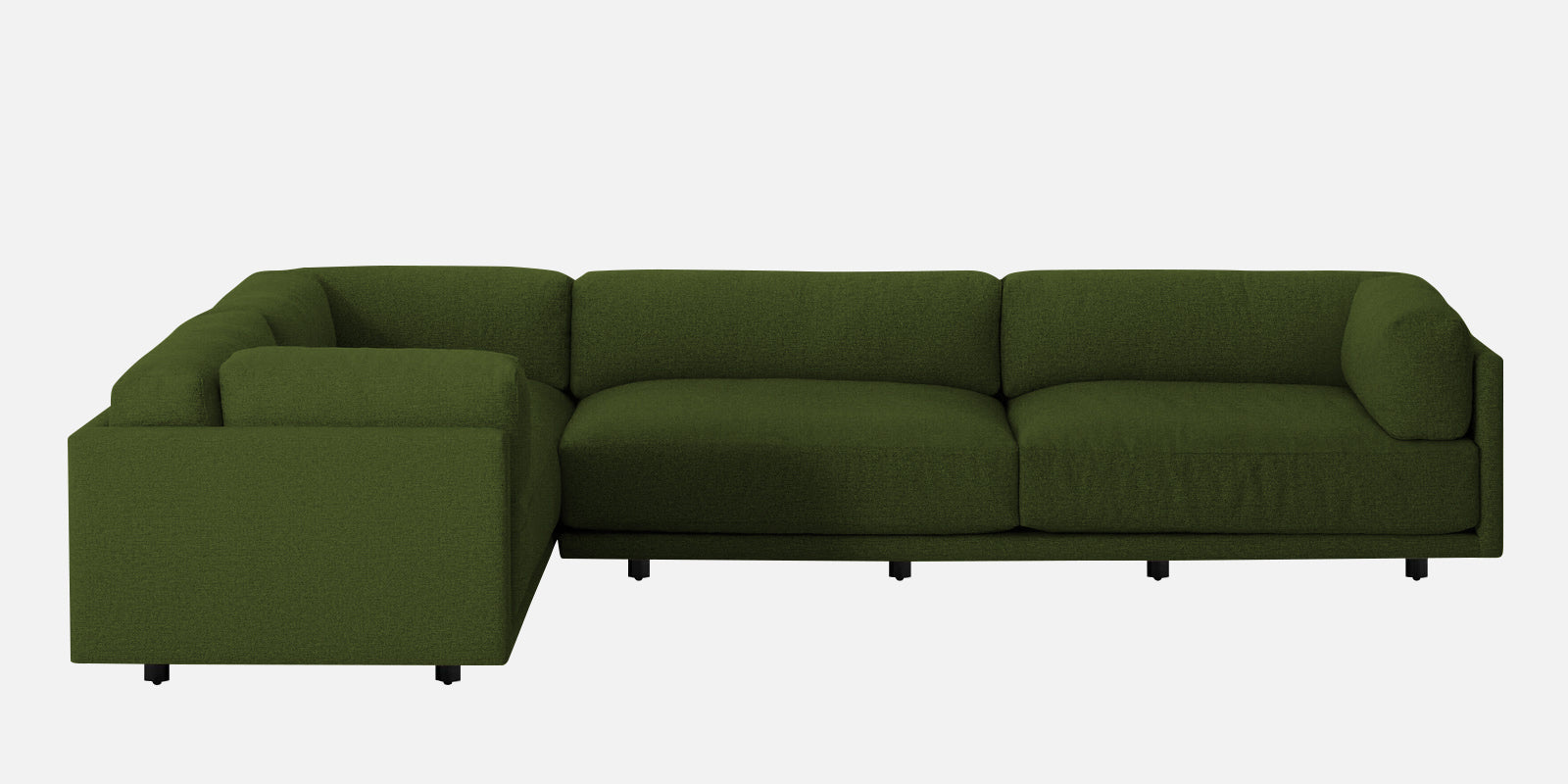 Nixon Fabric 6 Seater LHS Sectional Sofa In Olive Green Colour