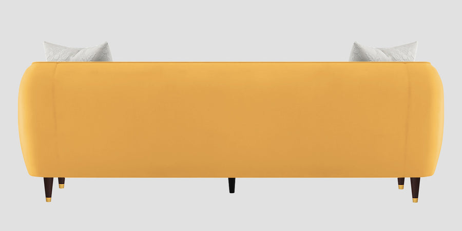 Hairo Velvet 3 Seater Sofa In Turmeric Yellow Colour - Febonic Living