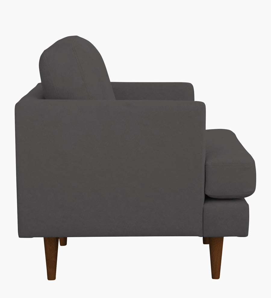 Motra Velvet 1 Seater Sofa In Davy Grey Colour - Febonic Living