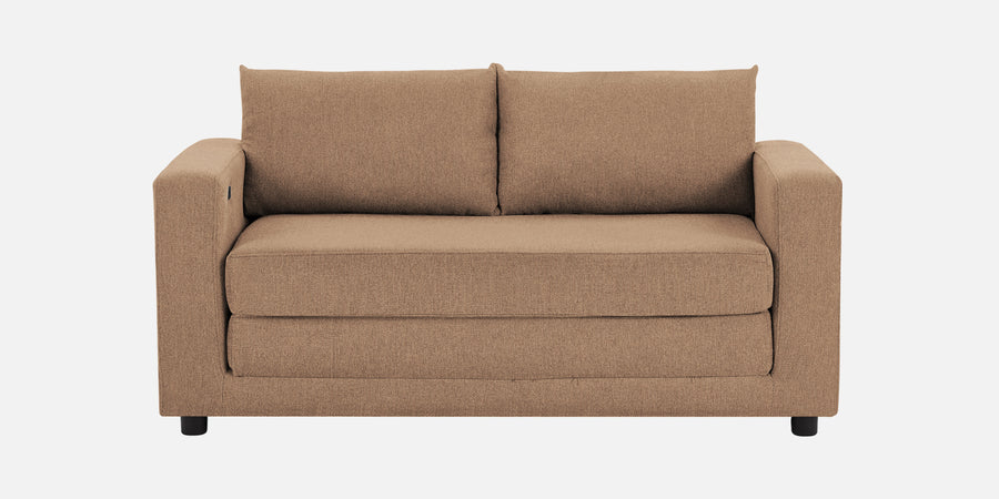 Roman Fabric 3 Seater Foldable Sofa Cum Bed In Cookie Beige Colour With Usb Port - Febonic Living