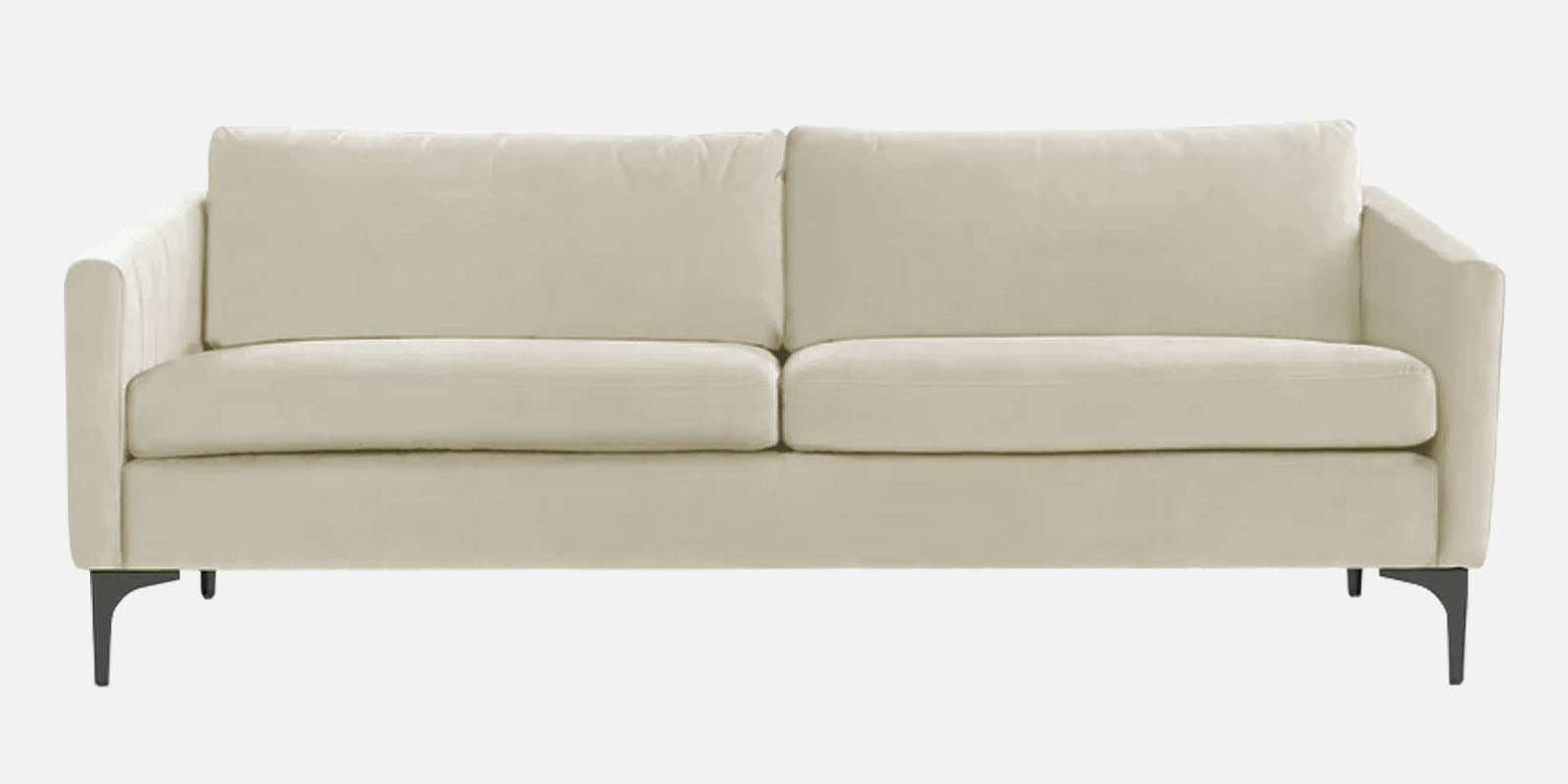 Haru Velvet 3 Seater Sofa in Warm White Colour