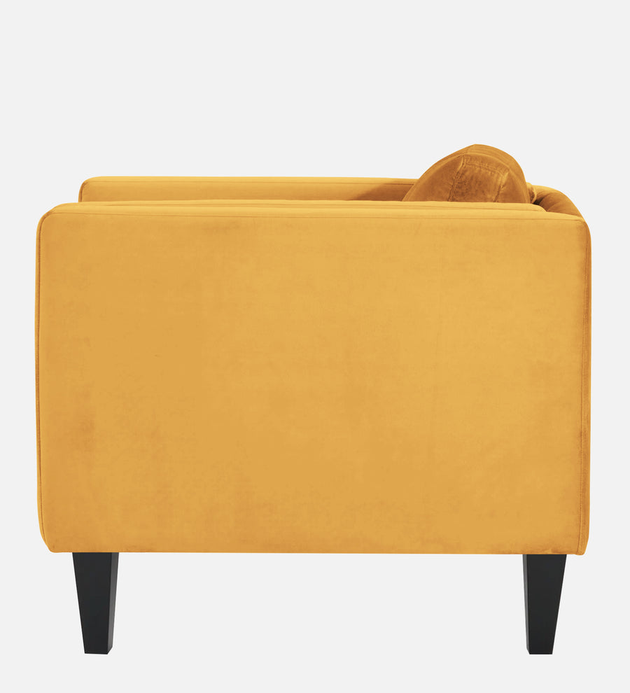 Jasper Velvet 1 Seater Sofa In Turmeric Yellow Colour - Febonic Living
