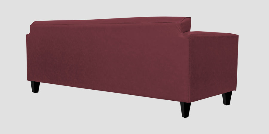 Convi Leatherette 3 Seater Sofa In Burgundy Maroon Colour - Febonic Living