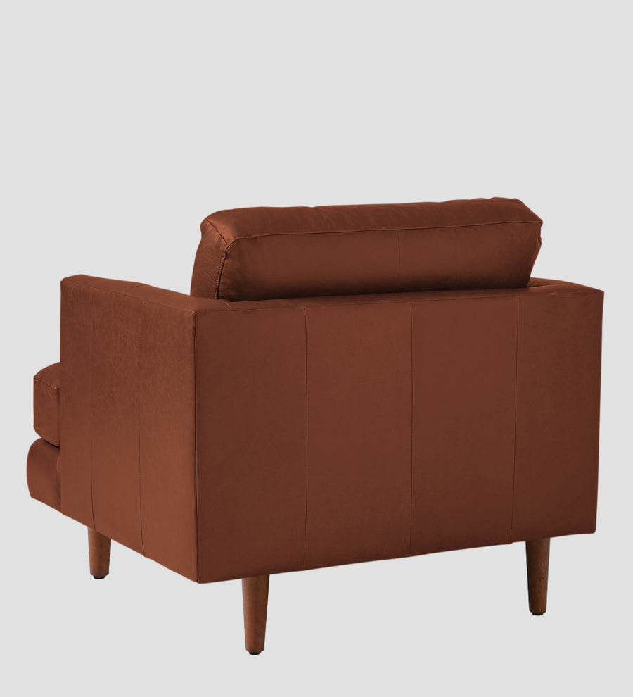 Sterio Leatherette 1 Seater Sofa In Sandle Brown Colour - Febonic Living