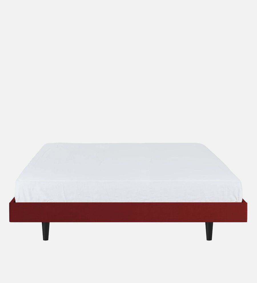 Basi Fabric Upholstered King Size Bed In Blood Maroon Colour - Febonic Living