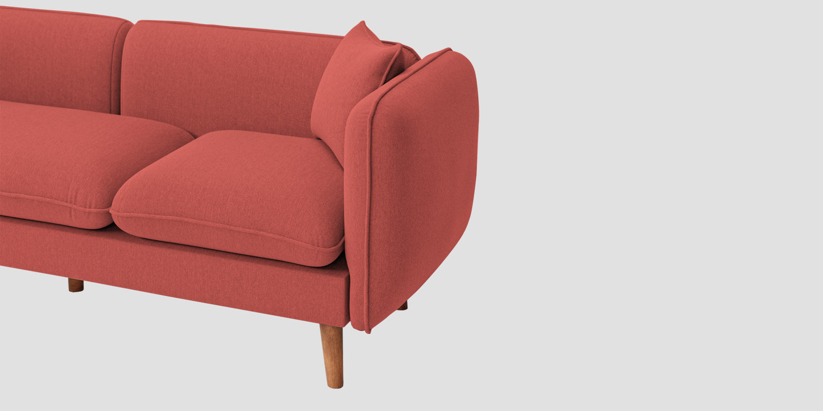 Reva Fabric 3 Seater Sofa In Salmon Pink Colour - Febonic Living