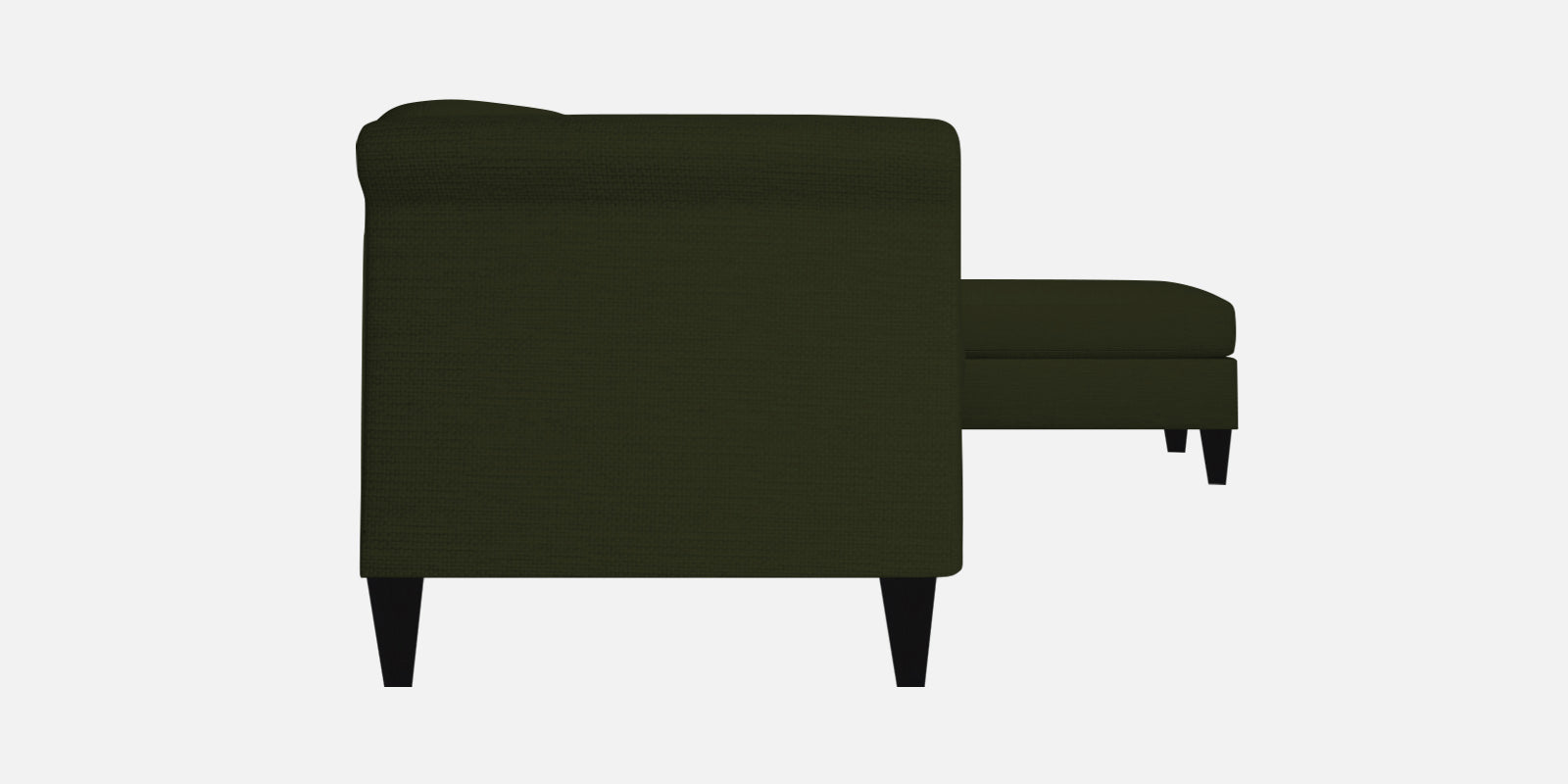 Kimber Fabric RHS Sectional Sofa (3+Lounger) in Olive Green Colour