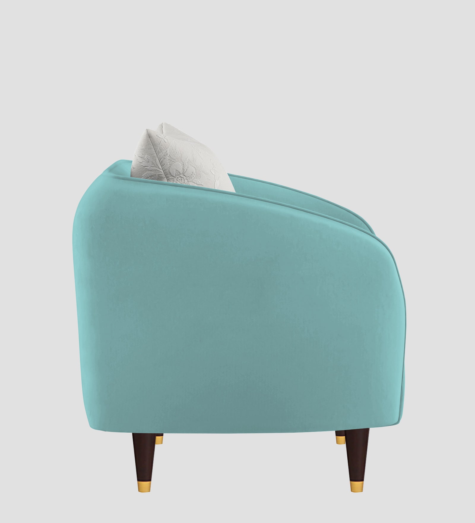 Hairo Velvet 1 Seater Sofa In  Barmunda Aqua Colour - Febonic Living