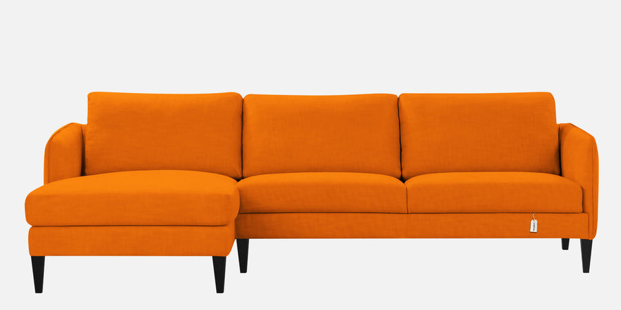 Piku Fabric Rhs Sectional Sofa 3 Lounger In Vivid Orange Colour - Febonic Living