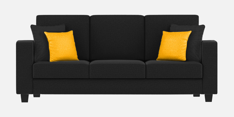 Nabi Fabric 3 Seater Sofa In Zed Black Colour - Febonic Living