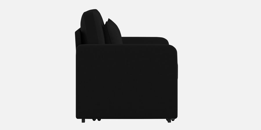 Rocky Fabric 3 Seater Pull Out Sofa Cum Bed In Zed Black Colour With Storage - Febonic Living
