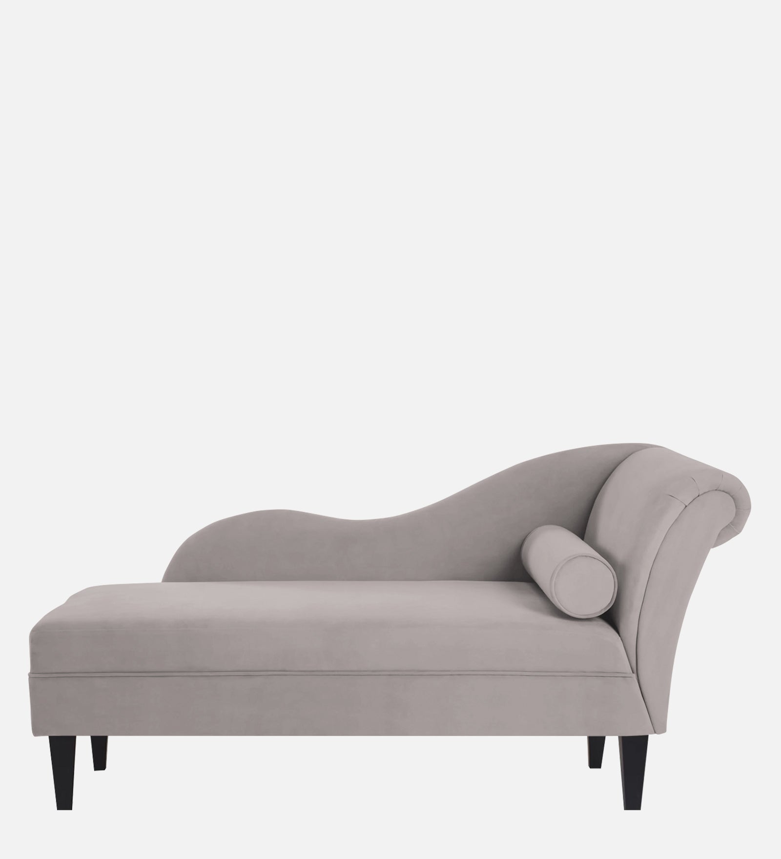 Rana Velvet LHS Chaise Lounger In Pearl grey Colour