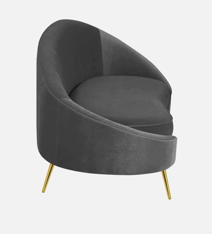 Cely Velvet Lhs Chaise Lounger In Davy Grey Colour - Febonic Living