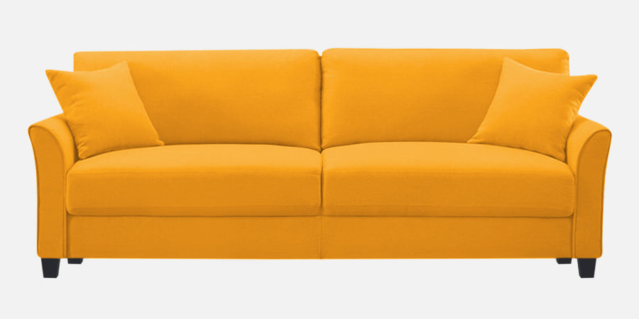 Daroo Velvet 3 Seater Sofa In Safforn Yellow Colour - Febonic Living
