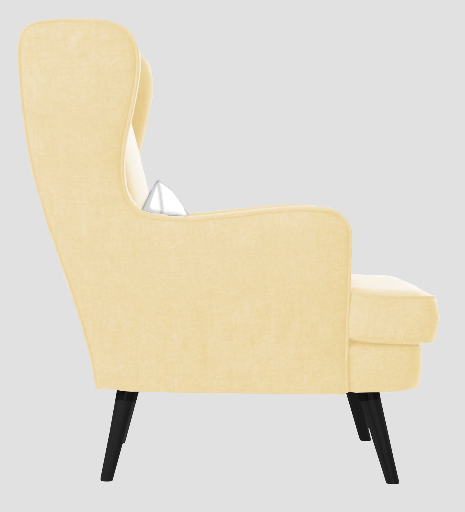 Niya Velvet 1 Seater Wing Chair in Sandy Beige Colour