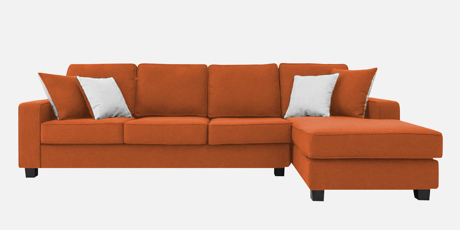 Ladybug Fabric Lhs Sectional Sofa 3 Lounger In Vivid Orange Colour - Febonic Living