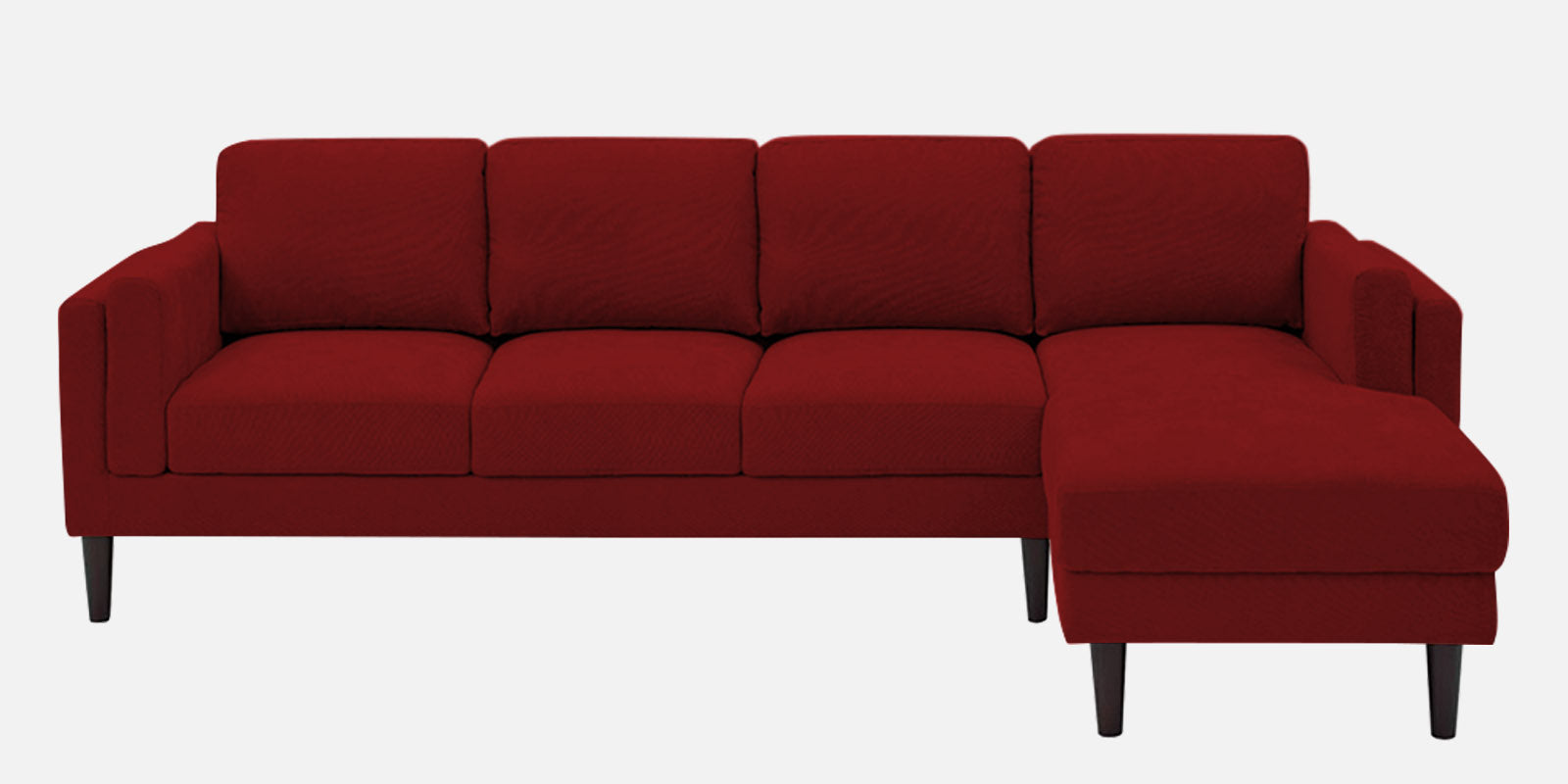 Creata Fabric LHS Sectional Sofa (3+Lounger) in Blood Maroon Colour by Febonic