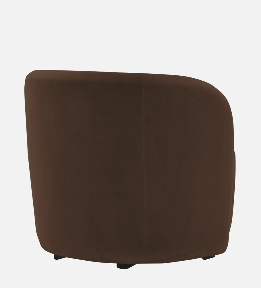 Lucky Velvet Lounge Chair In Cholocate Brown Colour - Febonic Living