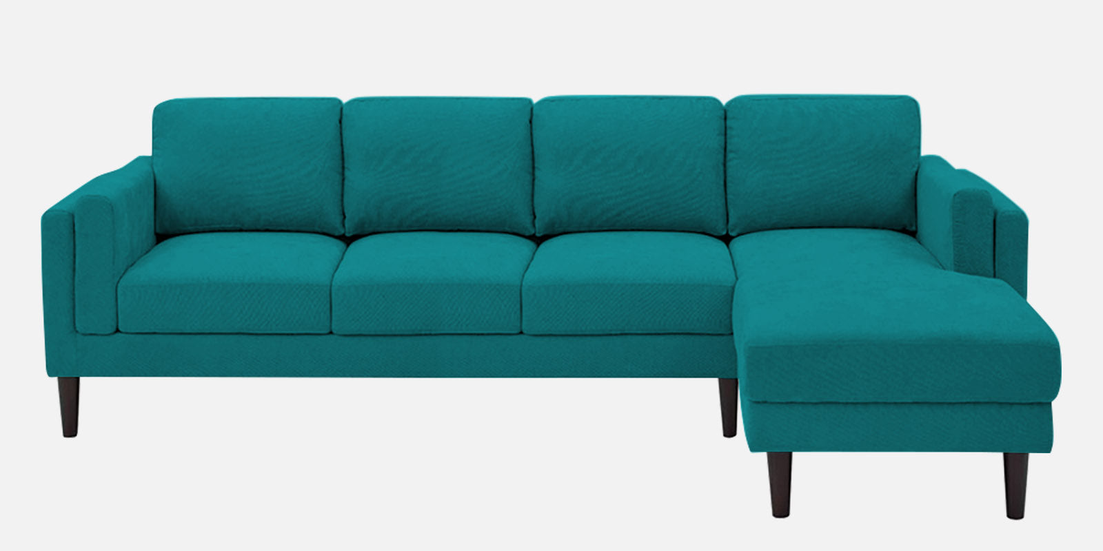 Creata Fabric LHS Sectional Sofa (3+Lounger) in Sea Green Colour by Febonic