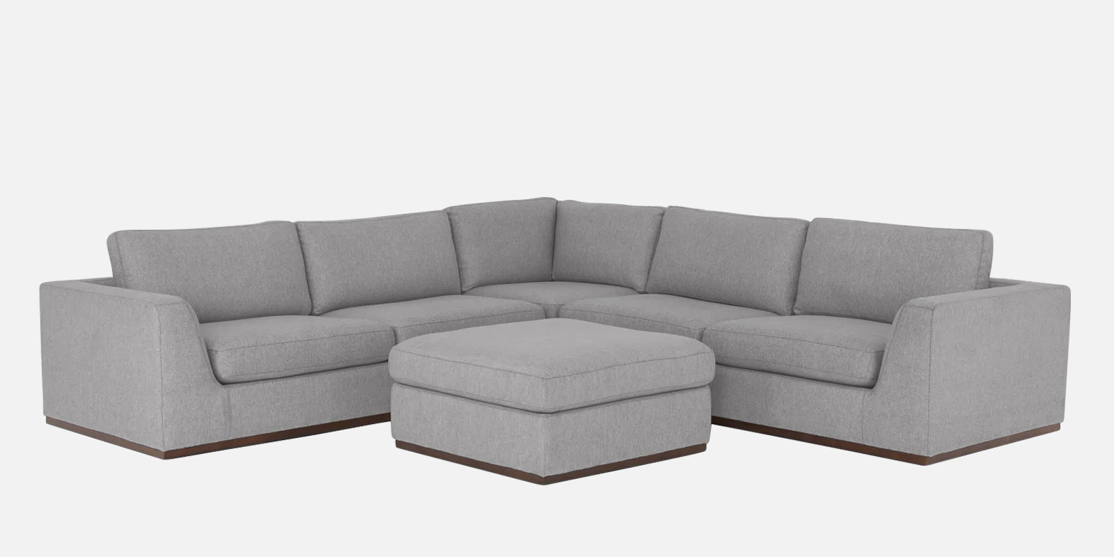 Freedom Velvet 6 Seater LHS Sectional Sofa In light grey Colour