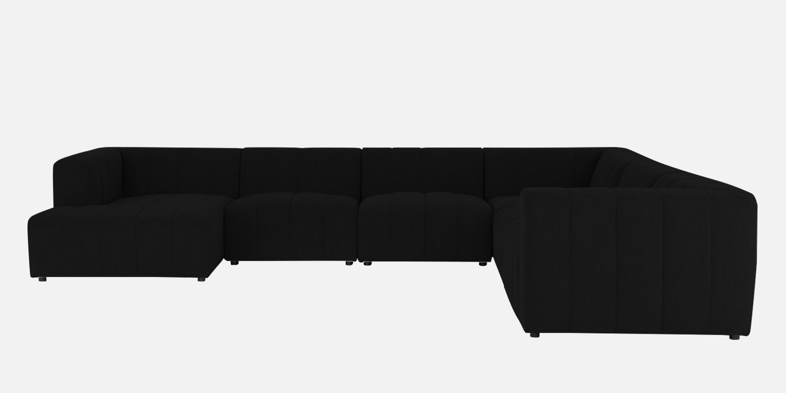 Damo Fabric RHS 8 Seater Sectional Sofa In Zed Black Colour