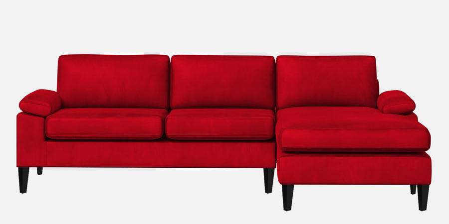 Vegas Velvet Lhs Sectional Sofa 3 Lounger In Berry Maroon Colour - Febonic Living