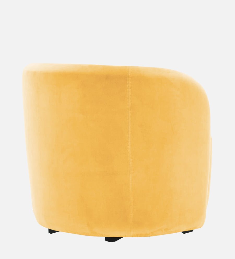 Lucky Velvet Lounge Chair In Turmeric Yellow Colour - Febonic Living