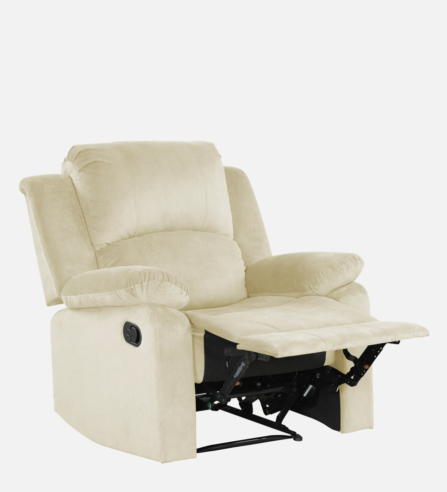 Lexi Fabric 1 Seater Motorized Recliner In Warm White Colour - Febonic Living