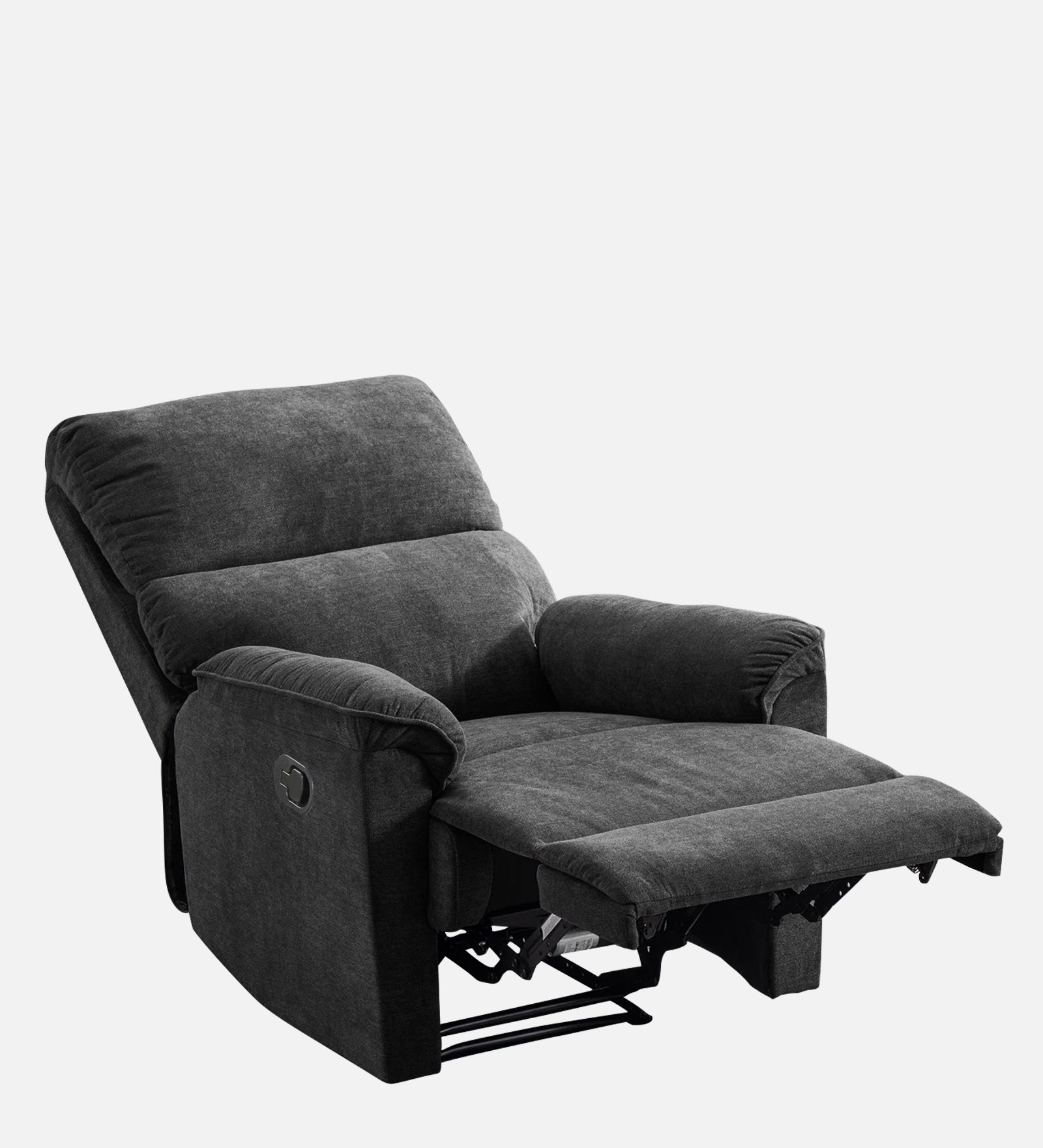 Abby Fabric Manual 1 Seater Recliner In Charcoal Grey Colour