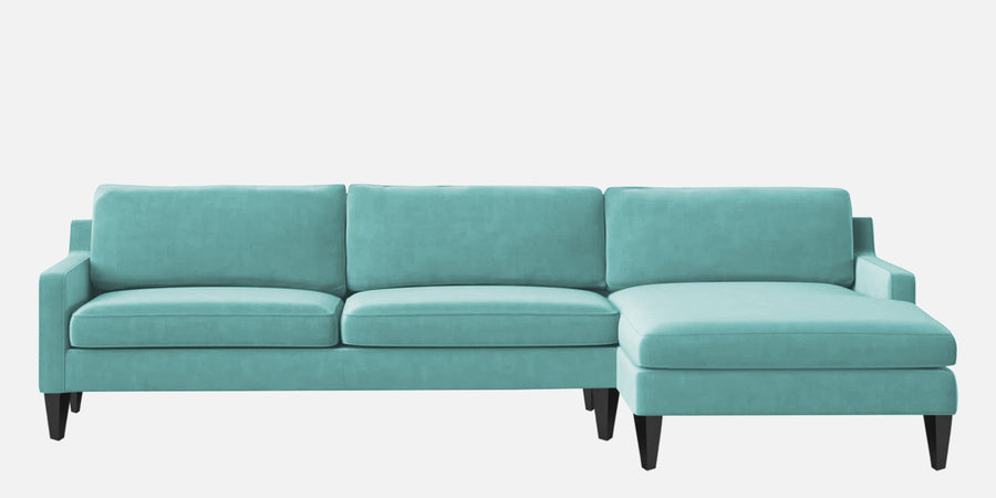 Jones Velvet Lhs Sectional Sofa 3 Lounger In Barmunda Aqua Colour - Febonic Living
